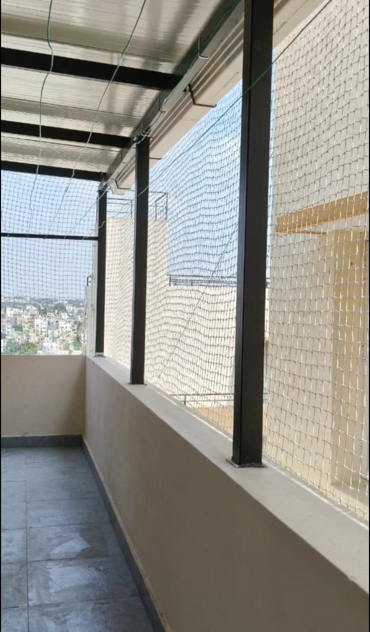 Balcony pigeon netting installation