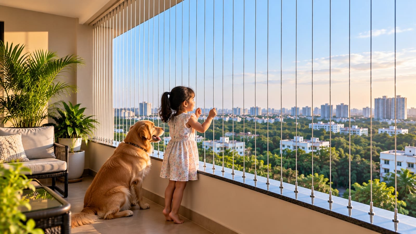 Children and pet safety invisible grills in Hyderabad